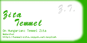 zita temmel business card